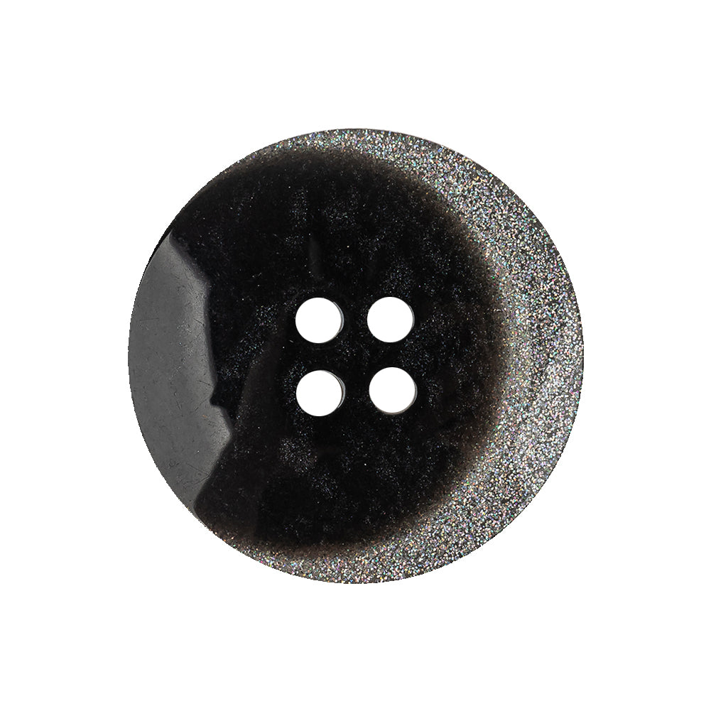 Italian Rainbow Glitter and Translucent Gray 4-Hole Plastic Button - 40L/25.5mm Detail