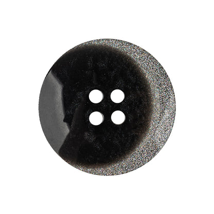Italian Rainbow Glitter and Translucent Gray 4-Hole Plastic Button - 40L/25.5mm Detail