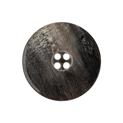 Deep Brown and Gray Granite Abstract 4-Hole Smooth Top Plastic Button - 40L/25.5mm