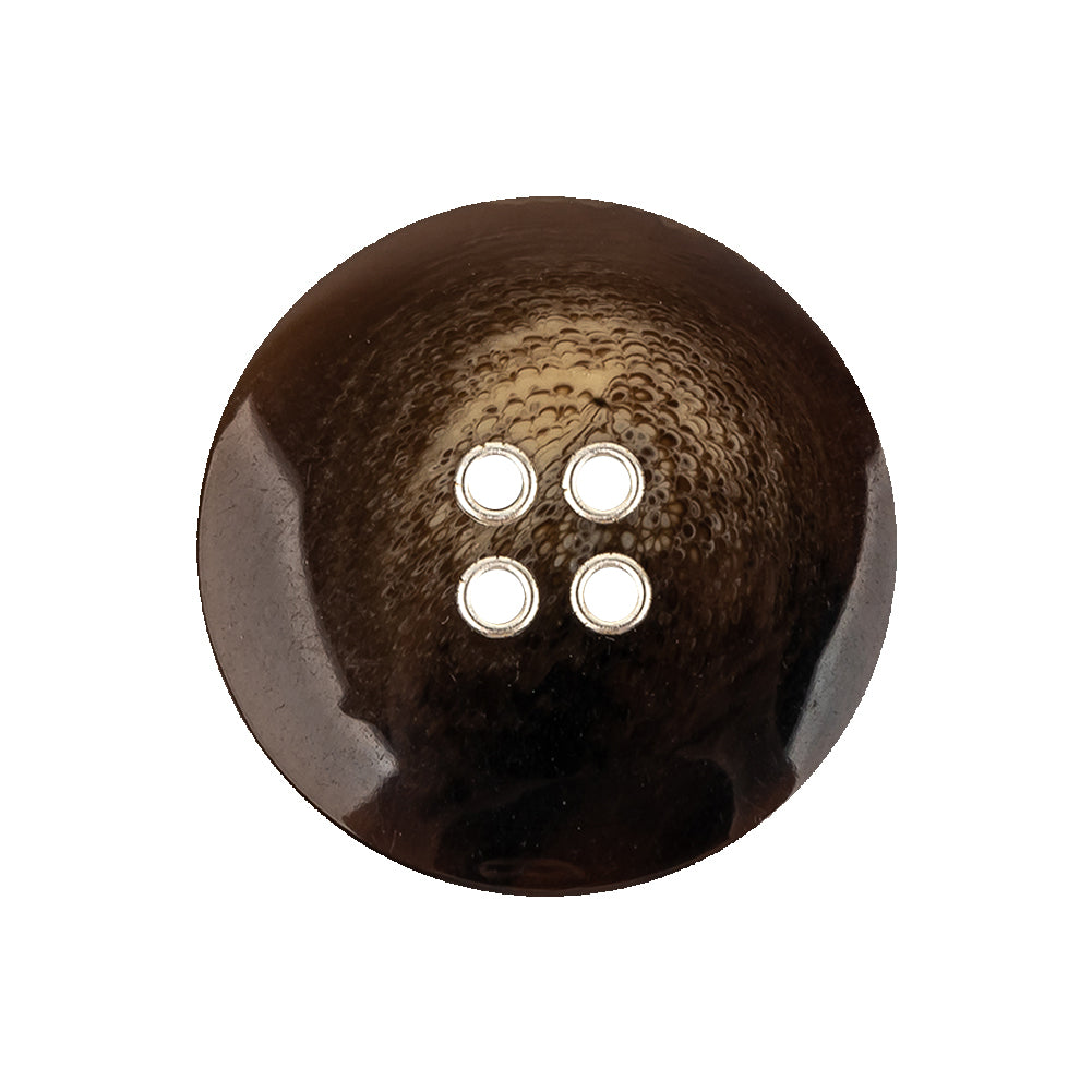 Amber Swirls Gold Edged 4-Hole Plastic Button - 40L/25.5mm Detail