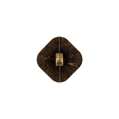 Bronze Geometric Textured Plastic Shank Back Button - 24L/15mm Detail