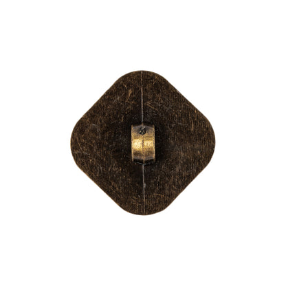 Bronze Geometric Textured Plastic Shank Back Button - 34L/21.5mm Detail