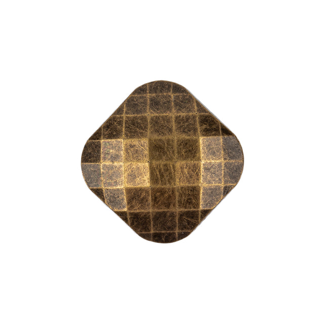 Bronze Geometric Textured Plastic Shank Back Button - 34L/21.5mm