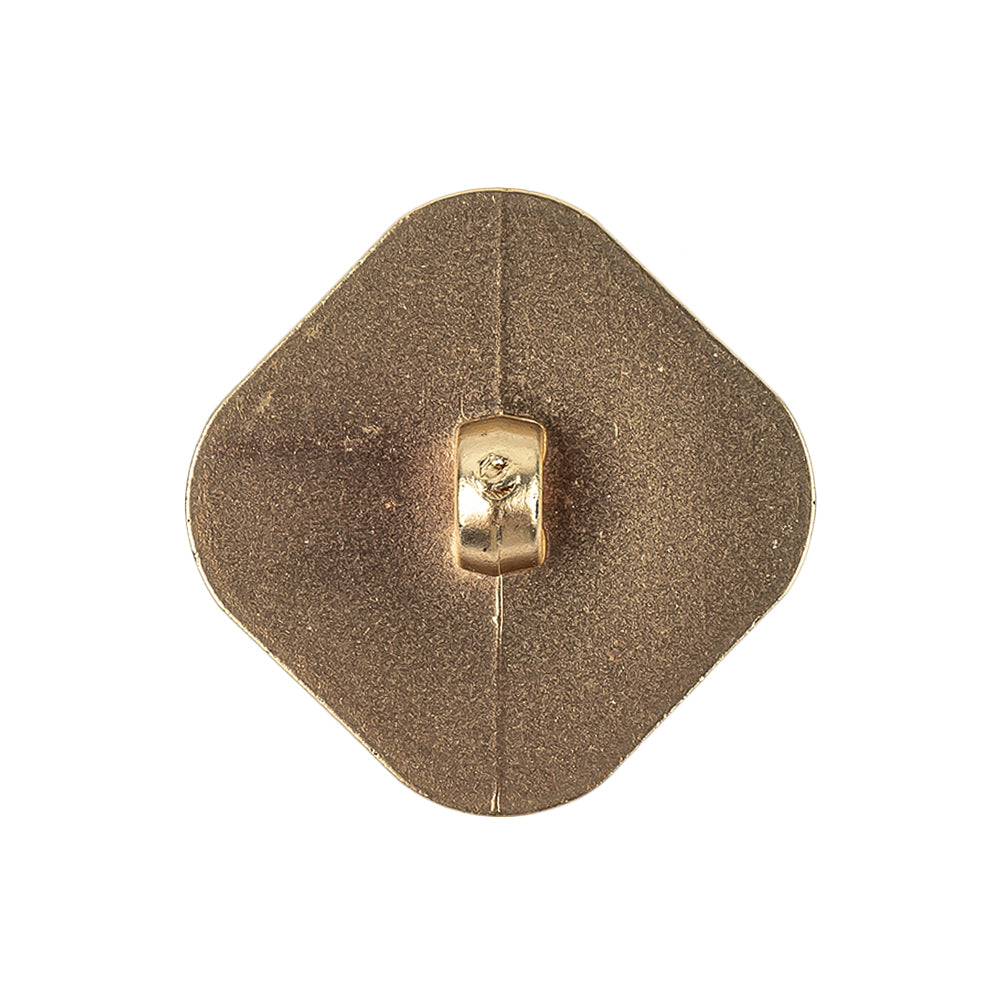 Gold Geometric Textured Plastic Shank Back Button - 40L/25.5mm Detail
