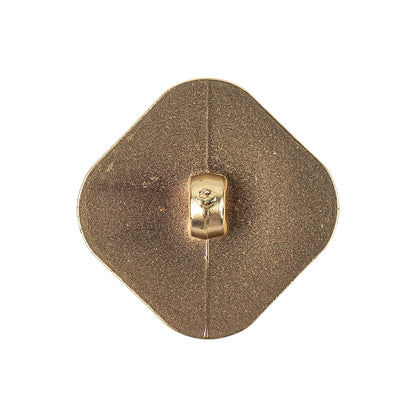 Gold Geometric Textured Plastic Shank Back Button - 40L/25.5mm Detail