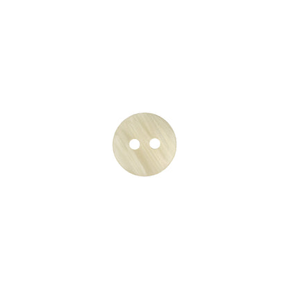 Ivory and Beige Striated Faux-Shell 2-Hole Plastic Button - 14L/9mm Detail