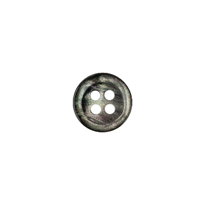 Iridescent Green, Gray and Black Shallow Plate 4-Hole Plastic Button - 17L/10.5mm