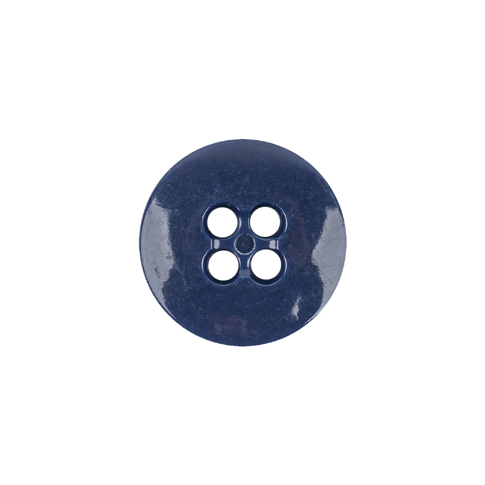 Atlantic Blue Low Convex 4-Hole Plastic Button - 27L/17mm Detail