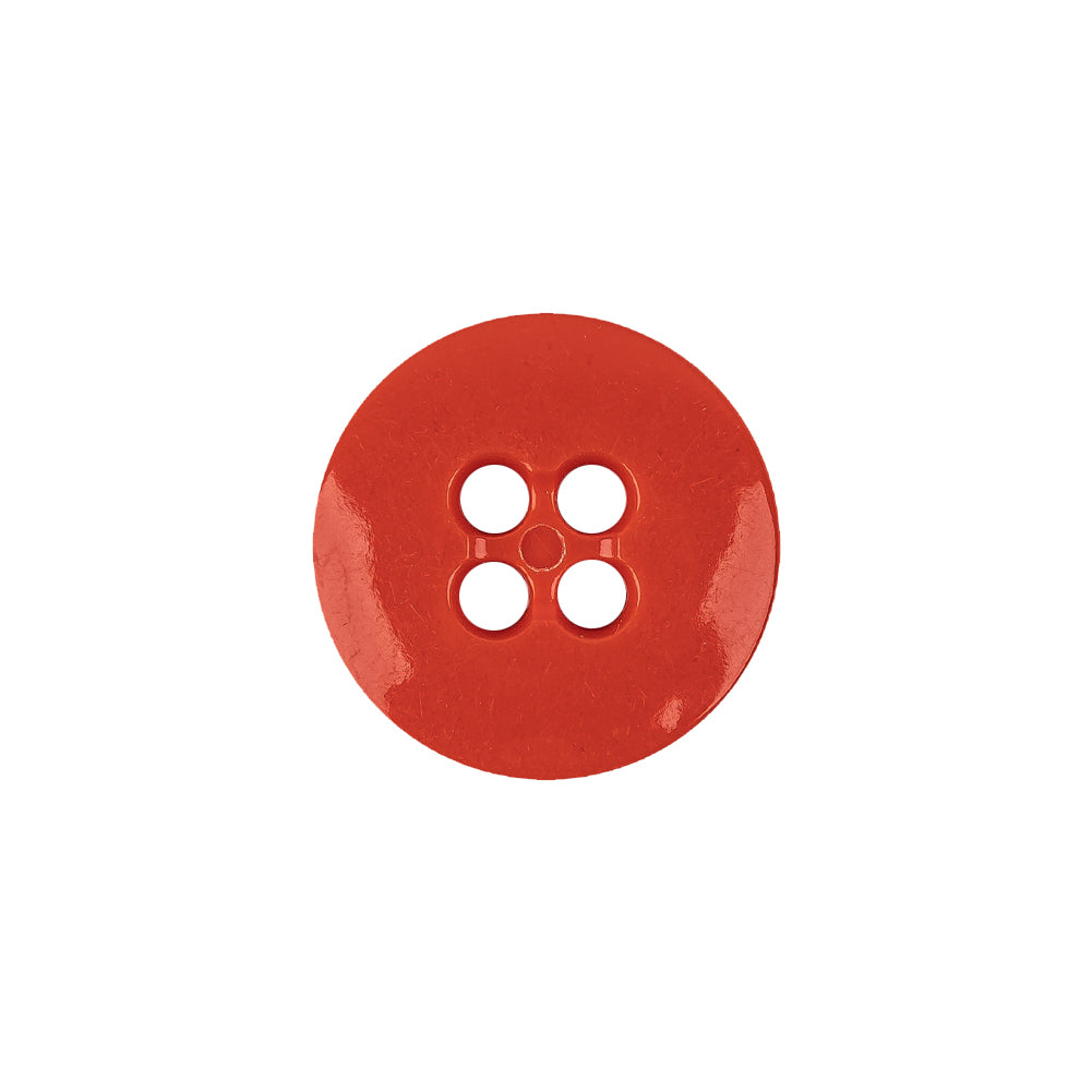 Red Orange Low Convex 4-Hole Plastic Button - 27L/17mm Detail