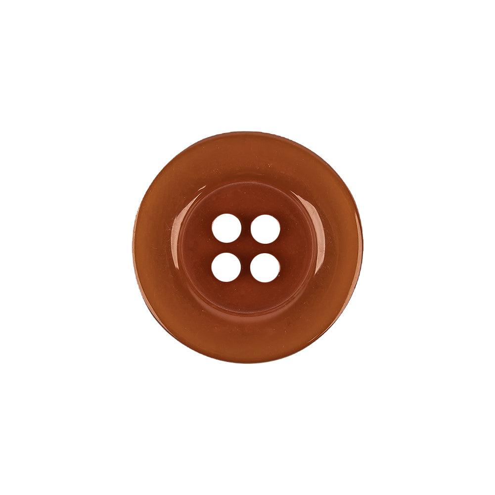 Italian Amber Shallow Plate 4-Hole Plastic Button - 32L/20mm