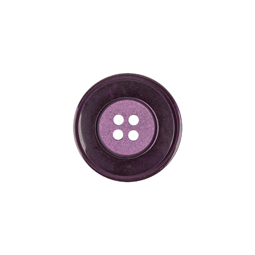 Purple Iridescent and Matte Shallow Plate 4-Hole Plastic Button - 28L/18mm