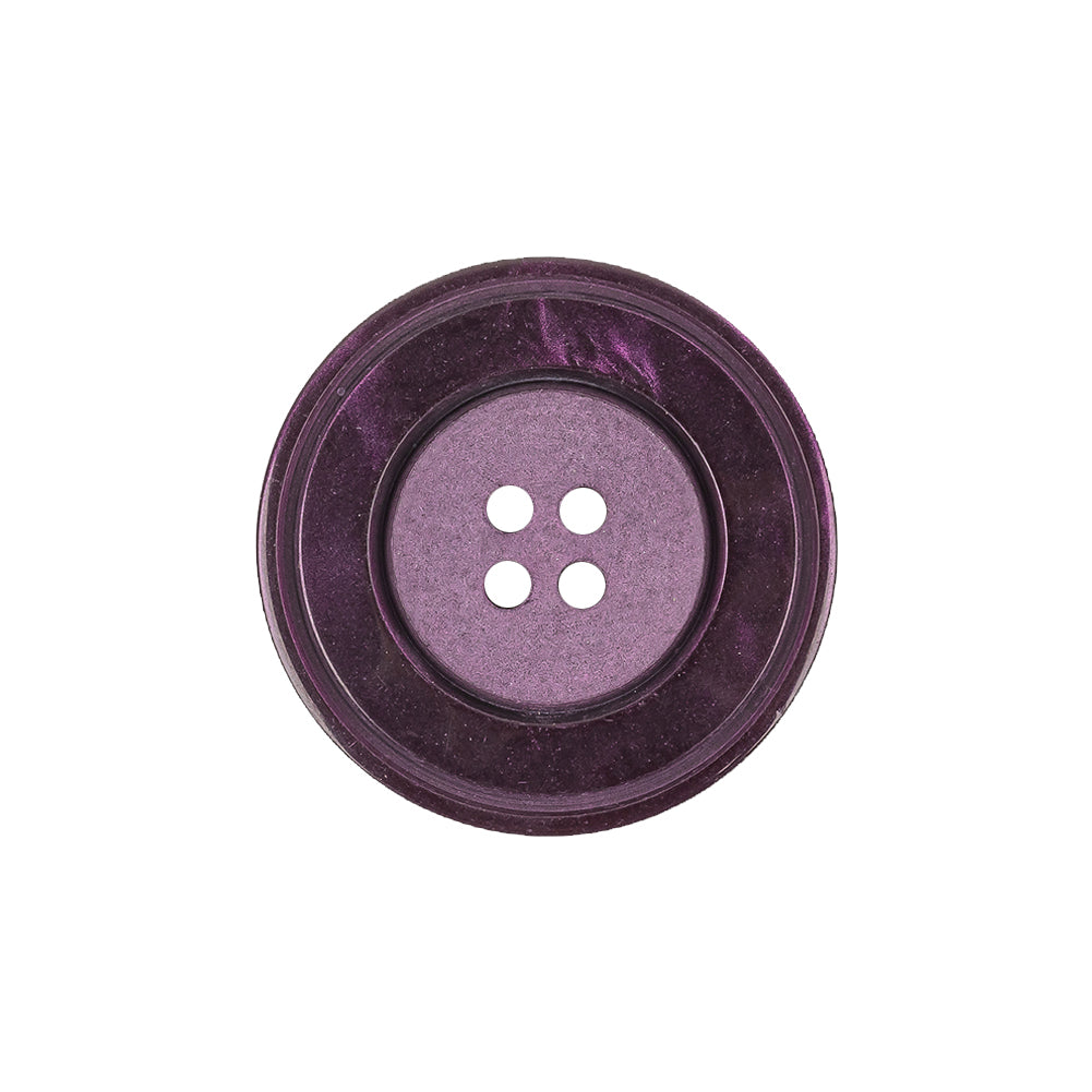 Purple Iridescent and Matte Shallow Plate 4-Hole Plastic Button - 36L/23mm