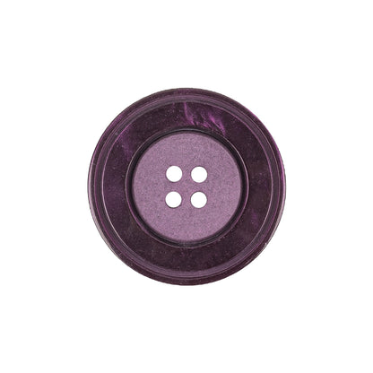 Purple Iridescent and Matte Shallow Plate 4-Hole Plastic Button - 36L/23mm