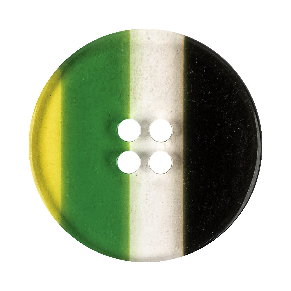Shamrock Stripes Smooth Top 4-Hole Plastic Button - 54L/34mm
