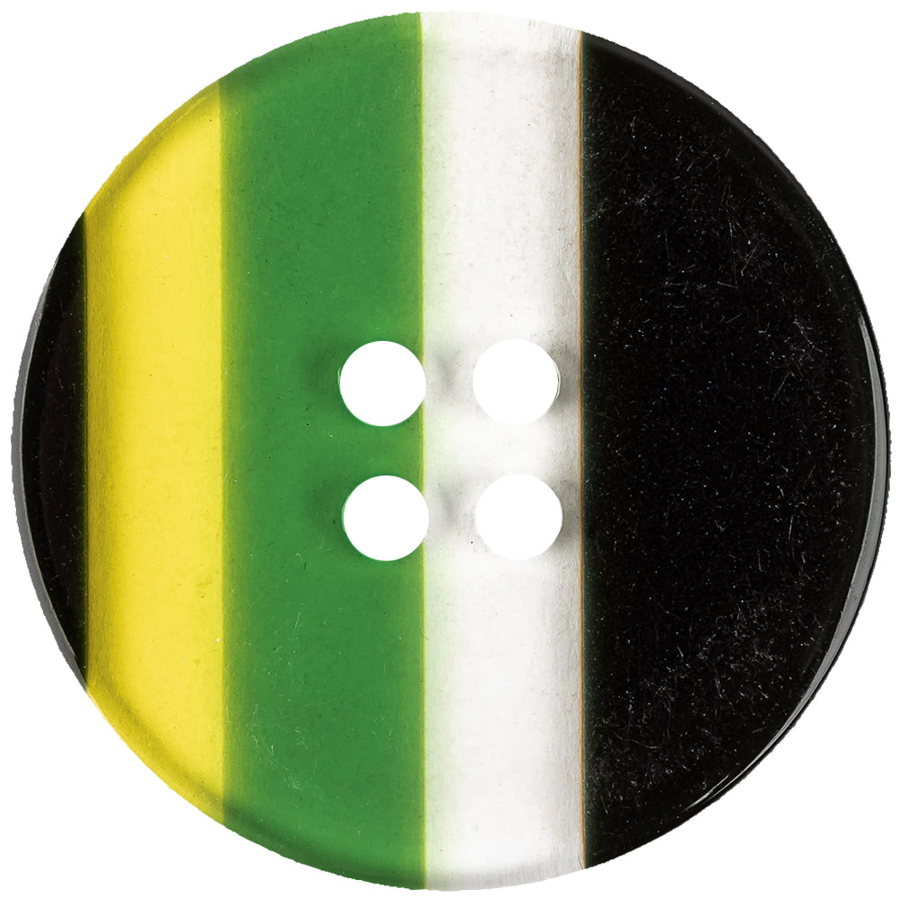 Shamrock Stripes Smooth Top 4-Hole Plastic Button - 70L/44.5mm