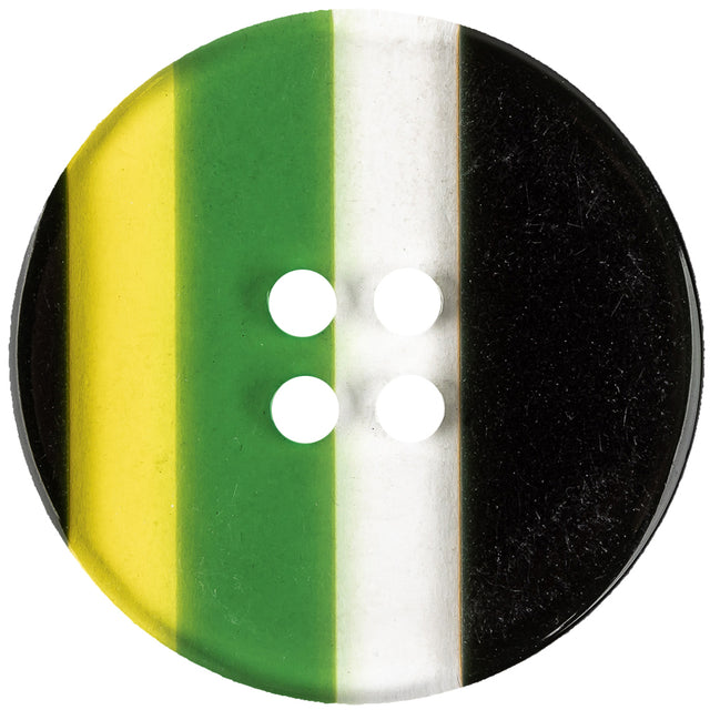 Shamrock Stripes Smooth Top 4-Hole Plastic Button - 70L/44.5mm