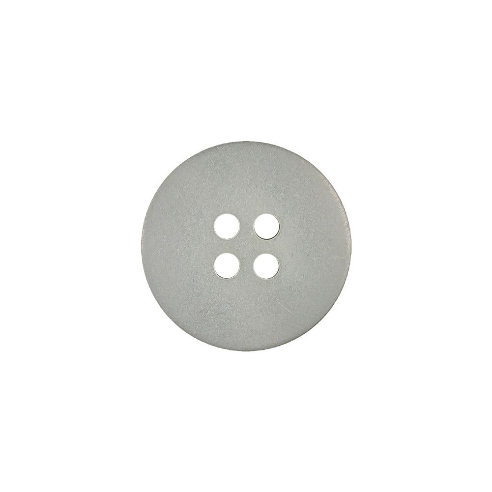 Italian Satin Silver 4-Hole Plastic Dish Button - 28L/18mm Detail