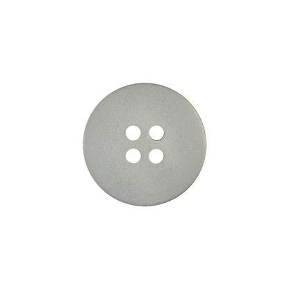Italian Satin Silver 4-Hole Plastic Dish Button - 28L/18mm Detail