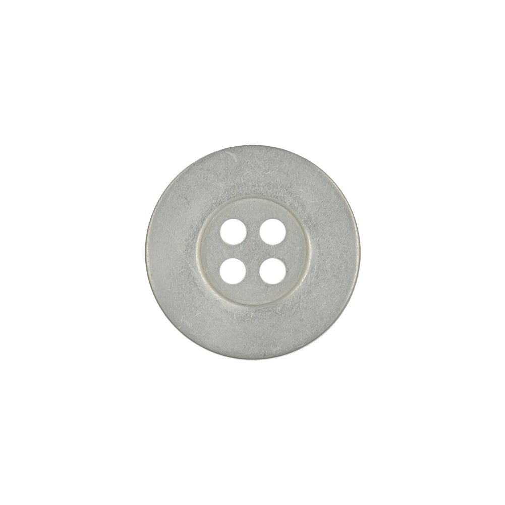Italian Satin Silver 4-Hole Plastic Dish Button - 28L/18mm