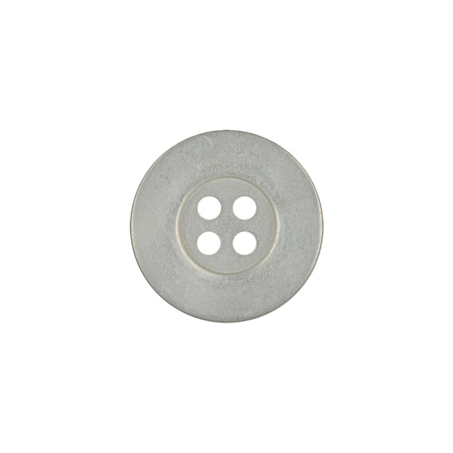 Italian Satin Silver 4-Hole Plastic Dish Button - 28L/18mm