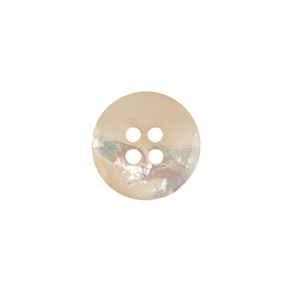 Orange Tinted Beige Narrow Rim 4-Hole Plastic Button - 22L/14mm Detail