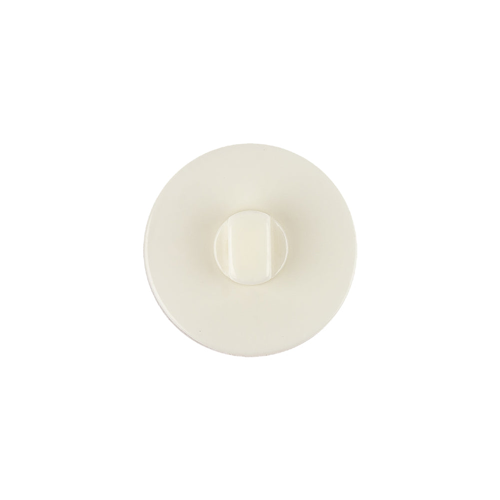 Ivory and Glass Green Iridescent Smooth Top Plastic Shank Back Button - 27L/17mm Detail
