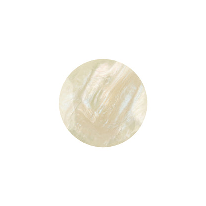 Ivory and Glass Green Iridescent Smooth Top Plastic Shank Back Button - 27L/17mm
