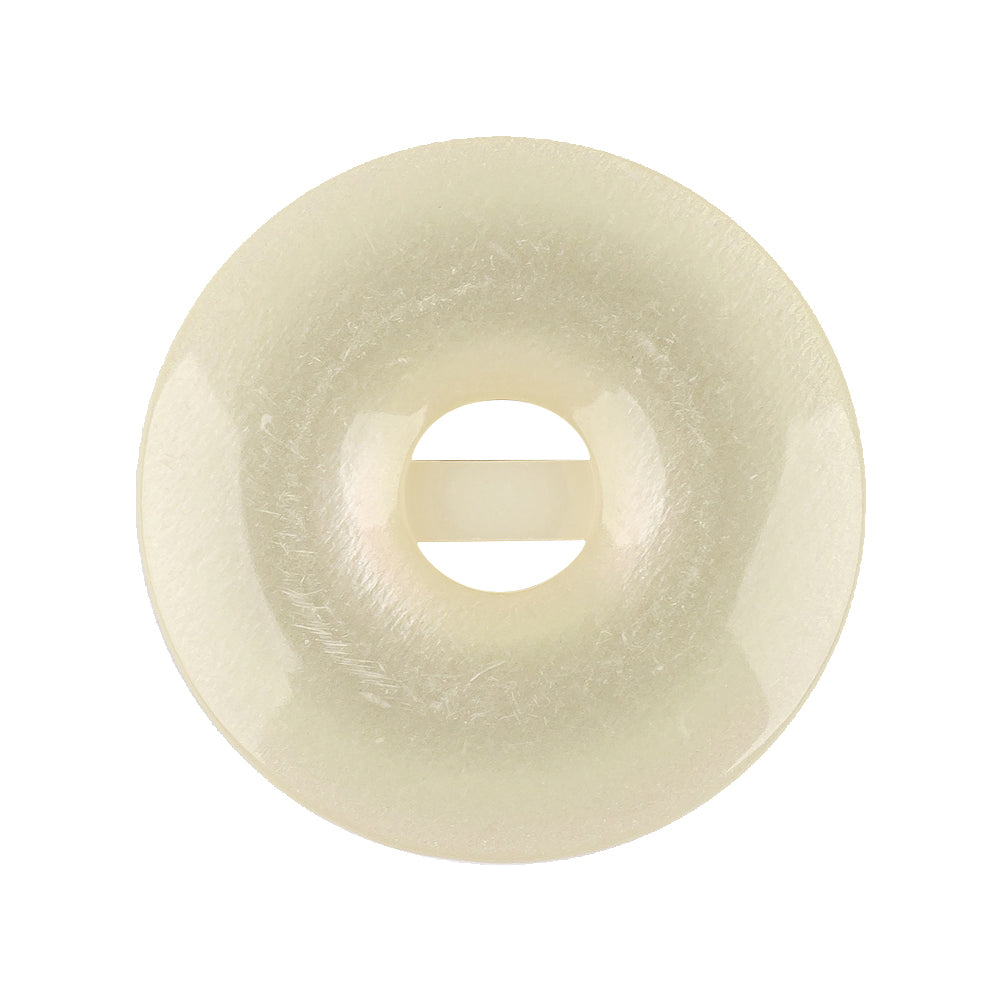 Italian Ivory and Antique White Abstract Iridescent Rolled Rim Sew-On Button - 44L/28mm Detail