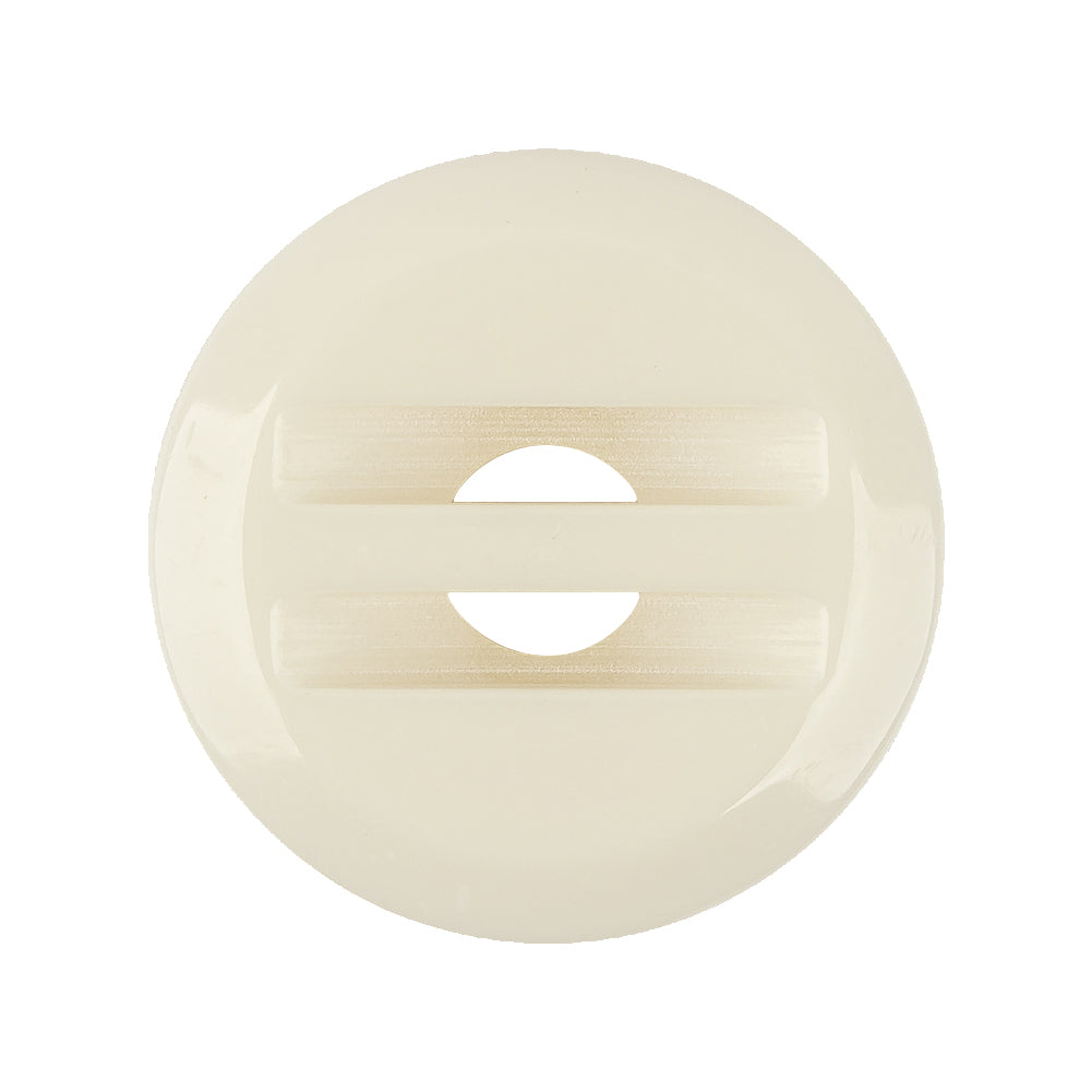 Italian Ivory and Antique White Abstract Iridescent Rolled Rim Sew-On Button - 44L/28mm