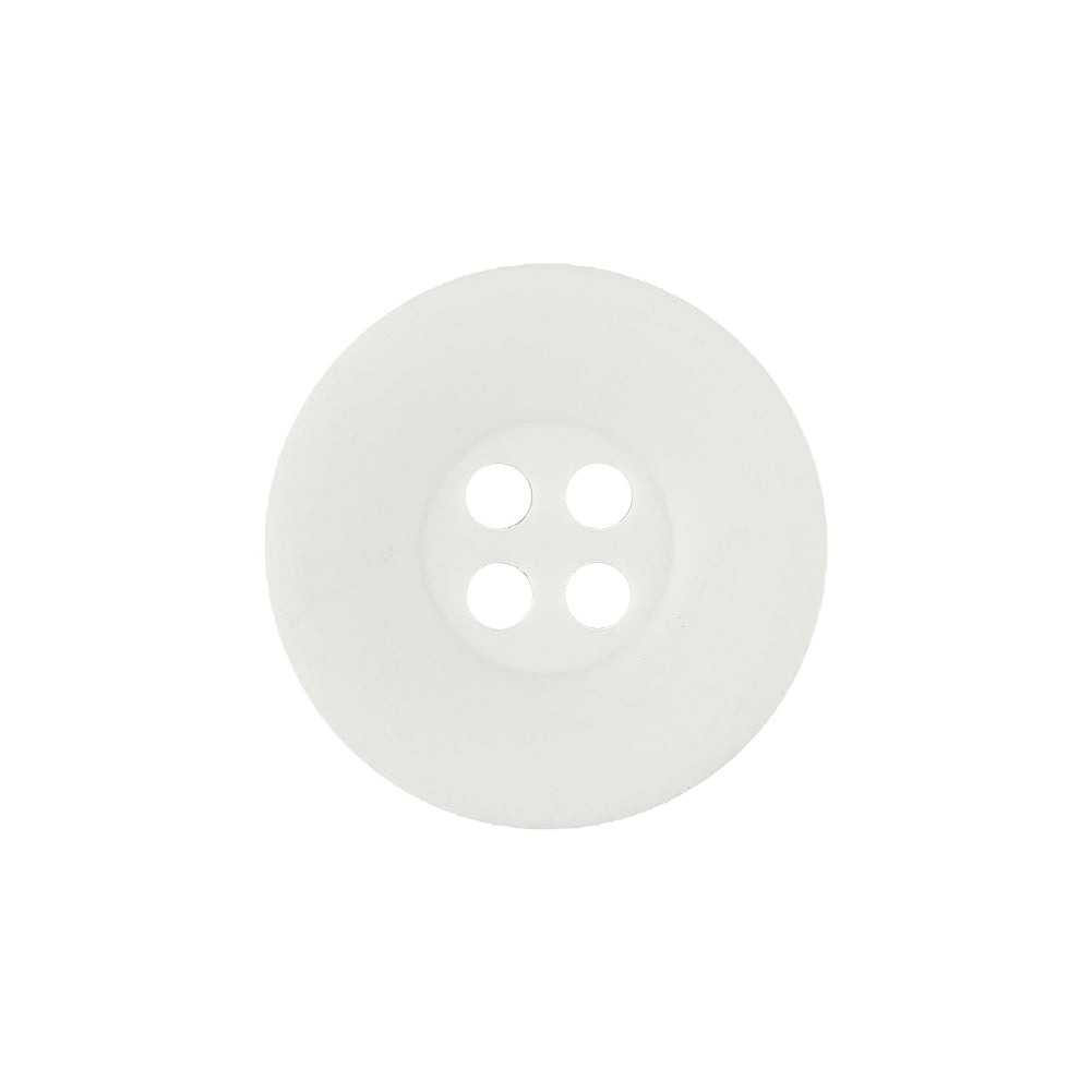 Matte White Shallow Plate 4-Hole Plastic Button - 33L/21mm