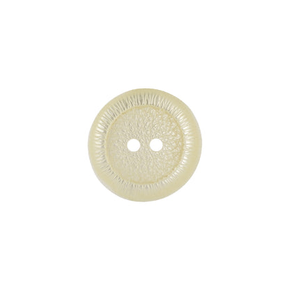 Italian Barely Yellow Iridescent Radiating Rim 2-Hole Plastic Button - 24L/15mm