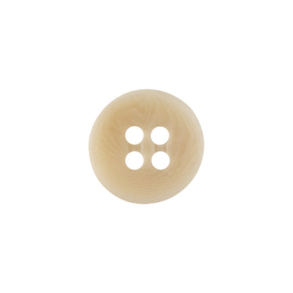 Italian Natural Smooth Top 4-Hole Button - 24L/15mm