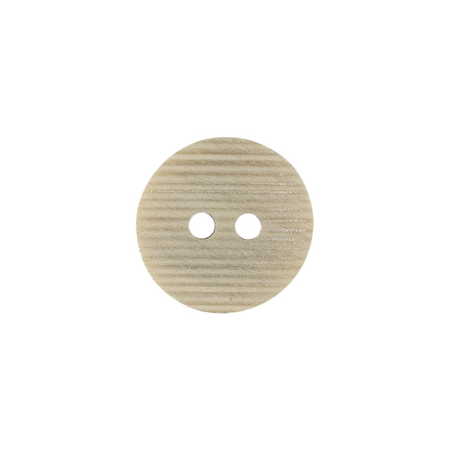 Almond Milk, Shitake and Golden Fleece Textured Stripes 2-Hole Plastic Button - 24L/15mm
