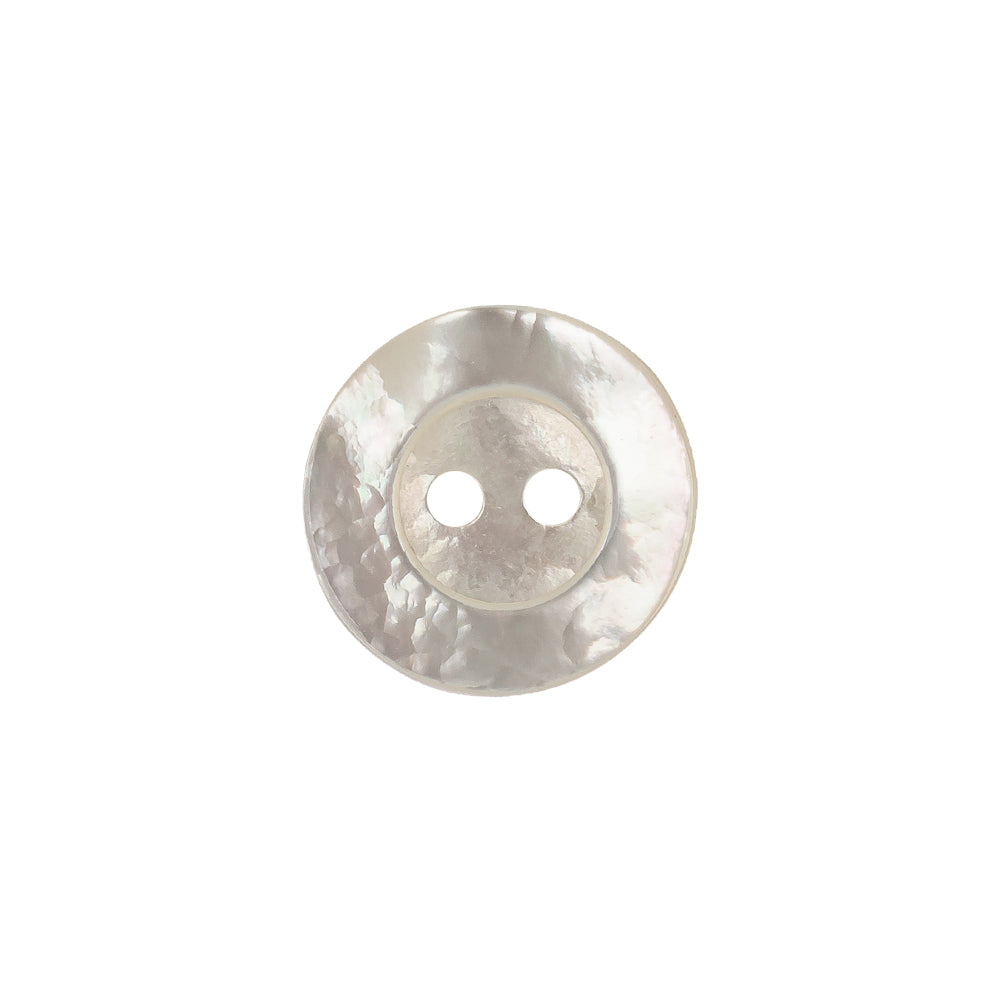 Eggshell Iridescent 2-Hole Plastic Dish Button - 24L/15mm
