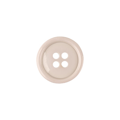Italian Semi-Shiny Bone 4-Hole Plastic Button - 24L/15mm
