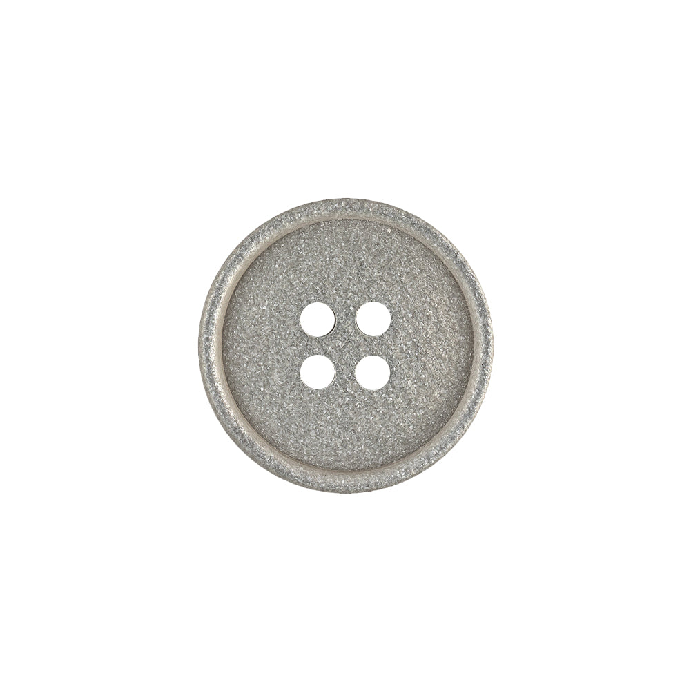Italian Light Satin Gray Speckled Narrow Rim 4-Hole Button - 28L/18mm