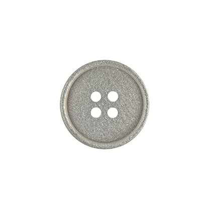 Italian Light Satin Gray Speckled Narrow Rim 4-Hole Button - 28L/18mm