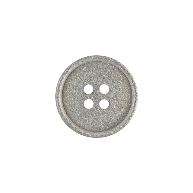 Italian Light Satin Gray Speckled Narrow Rim 4-Hole Button - 28L/18mm