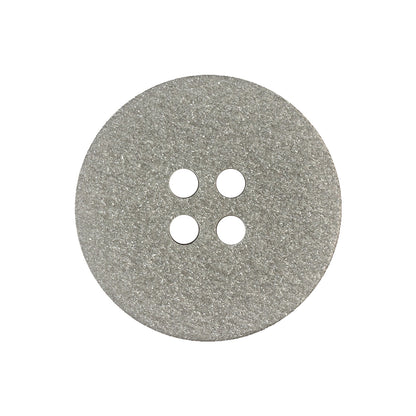 Italian Light Satin Gray Speckled Narrow Rim 4-Hole Button - 40L/25.5mm Detail