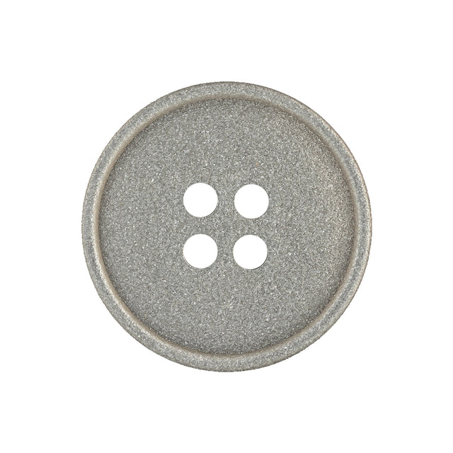 Italian Light Satin Gray Speckled Narrow Rim 4-Hole Button - 40L/25.5mm