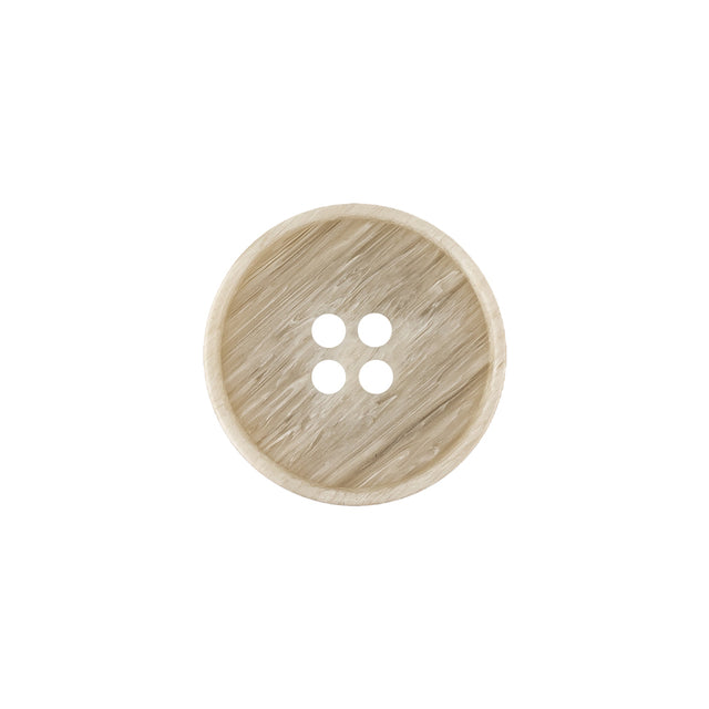 Pistachio Shell and Light Gray Striated Narrow Rim 4-Hole Button - 28L/18mm