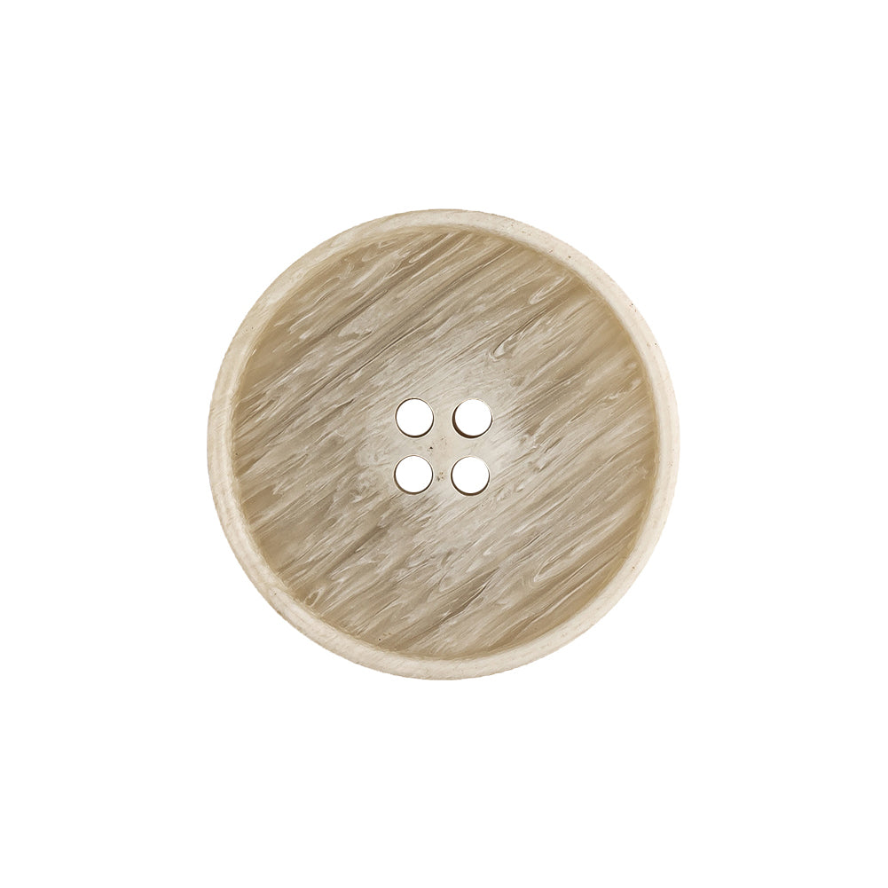 Pistachio Shell and Light Gray Striated Narrow Rim 4-Hole Button - 36L/23mm