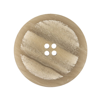 Pistachio Shell and Light Gray Striated Narrow Rim 4-Hole Button - 44L/28mm Detail