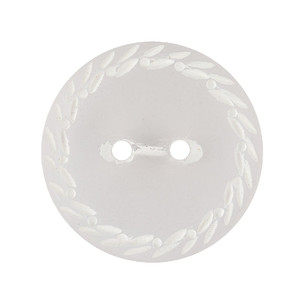 Translucent Frosted Glass-like Button with Star White Etched Rim - 44L/28mm