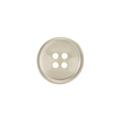 Italian Slightly Tinted Transparent 4-Hole Plastic Button - 24L/15mm Detail