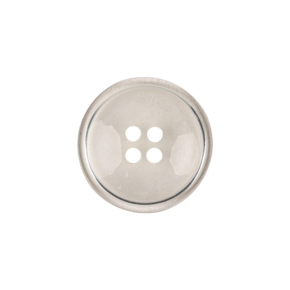 Italian Slightly Tinted Transparent 4-Hole Plastic Button - 32L/20mm Detail