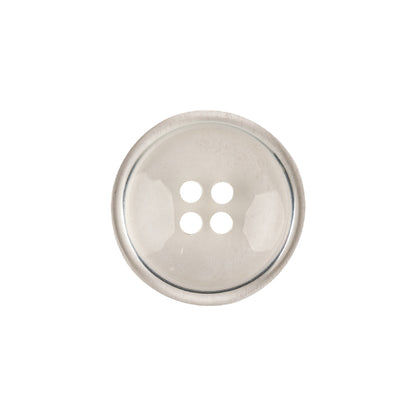 Italian Slightly Tinted Transparent 4-Hole Plastic Button - 32L/20mm Detail