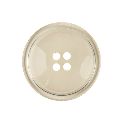 Italian Slightly Tinted Transparent 4-Hole Plastic Button - 40L/25.5mm Detail