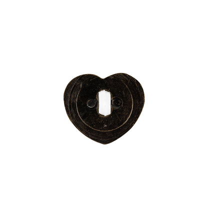 Italian White and Bronze Faceted Heart Shaped Shank Back Button - 25L/16mm Detail