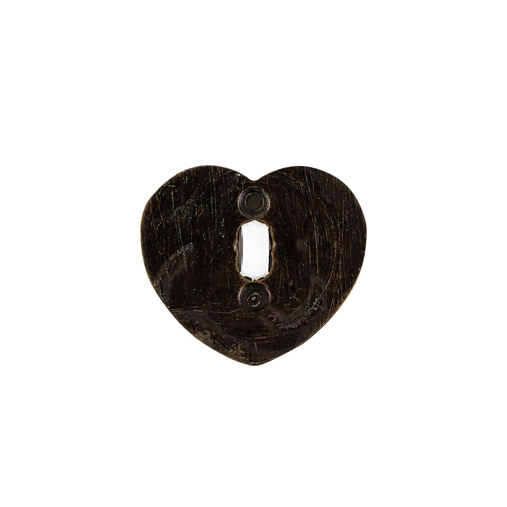 Italian White and Bronze Faceted Heart Shaped Shank Back Button - 32L/20mm Detail